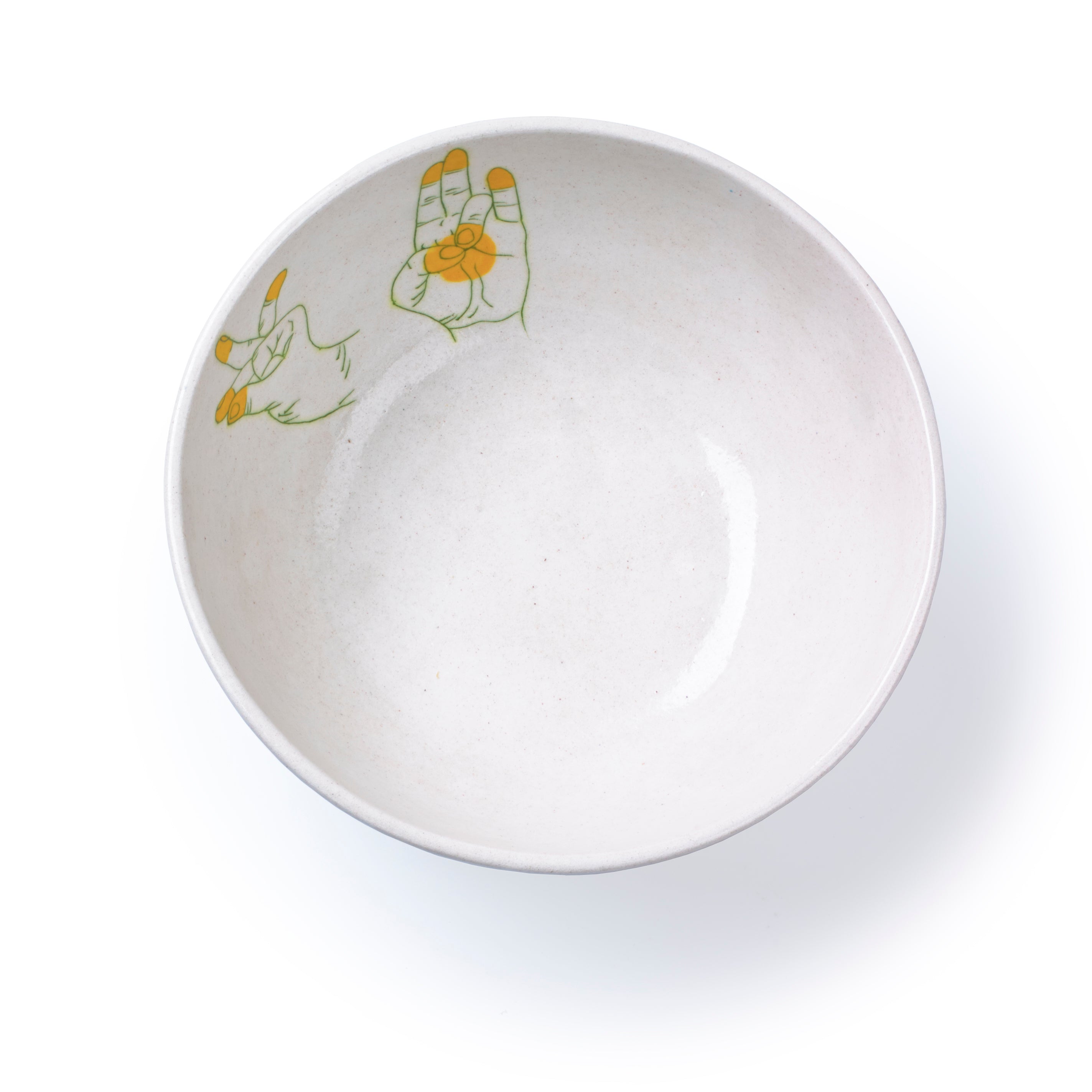 bowl M with yellow handpainting