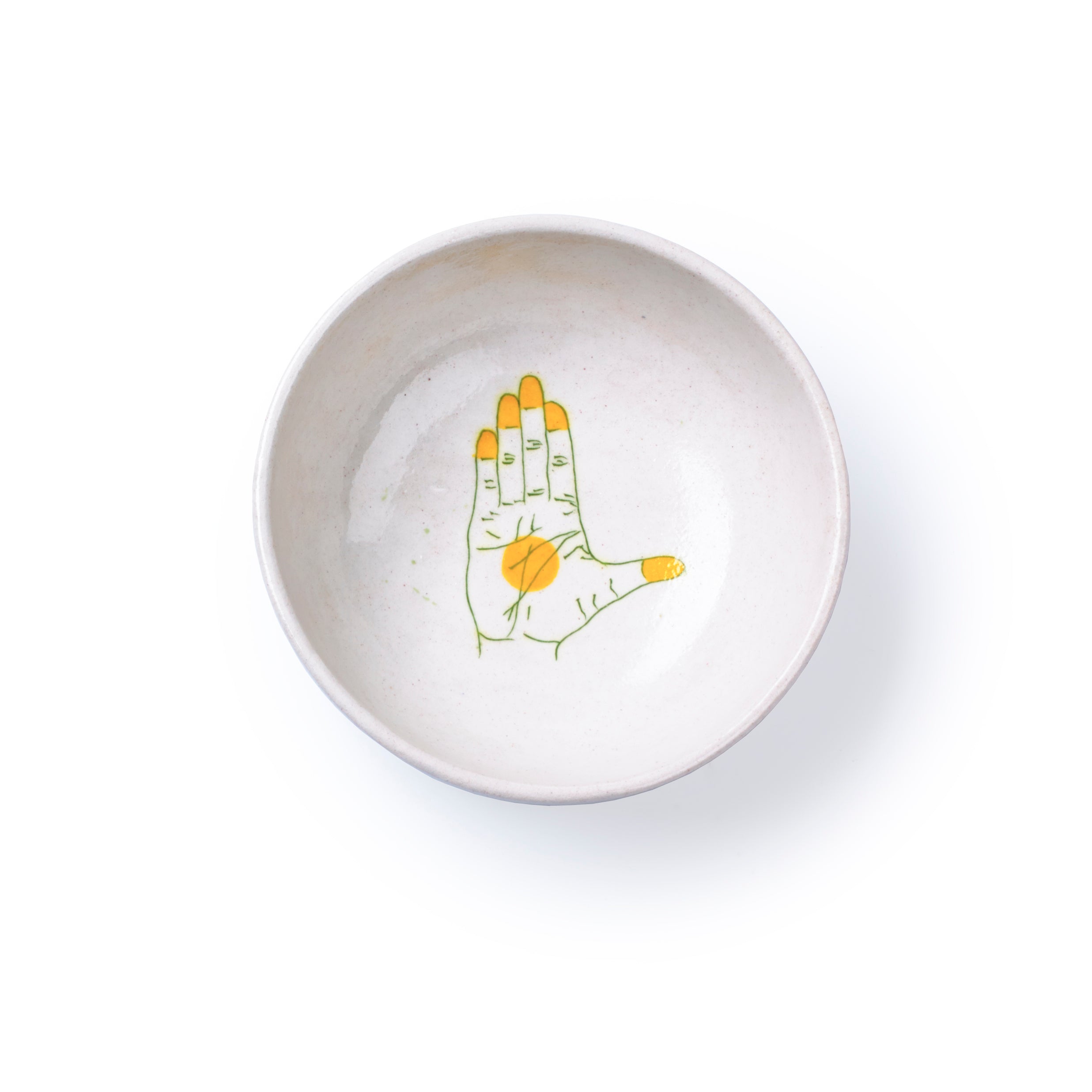 bowl S with yellow handpainting